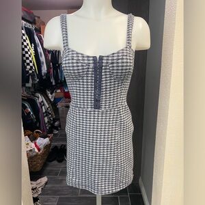 Free People Blue and White Mini Dress